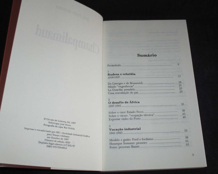 Livro Champalimaud José Freire Antunes Temas & Debates