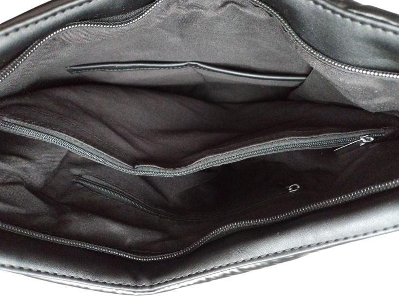 Czarna Torebka Damska Shopper na Ramię Miejska Pojemna 34x30x14 cm