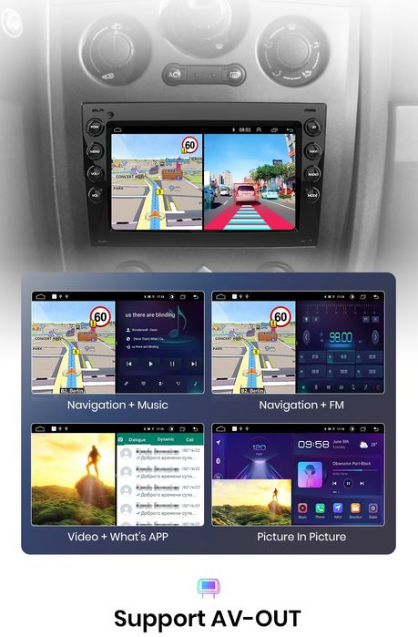 Rádio 7" Renault megane 2 Carplay Android Auto GPS wifi BT 2/64GB novo