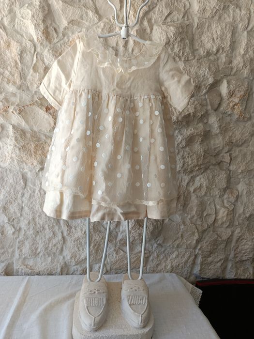 Vestido ,linho , de Batizado "Pilar Batanero"