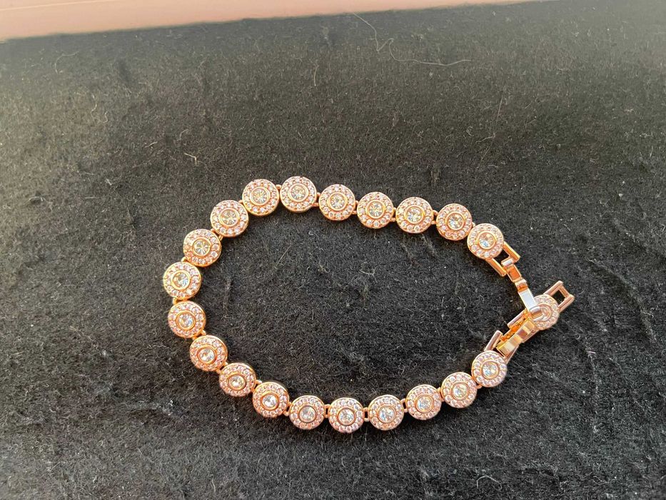 Pulseira Swarovski Una Angelic - Tom Ouro Rosa