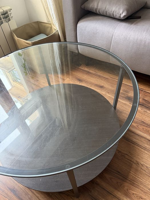 Stolik Ikea VITTSJÖ czarny szklany blat