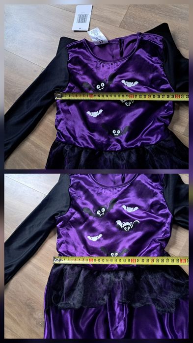 Sukienka strój przebranie 110-122 nietoperz halloween