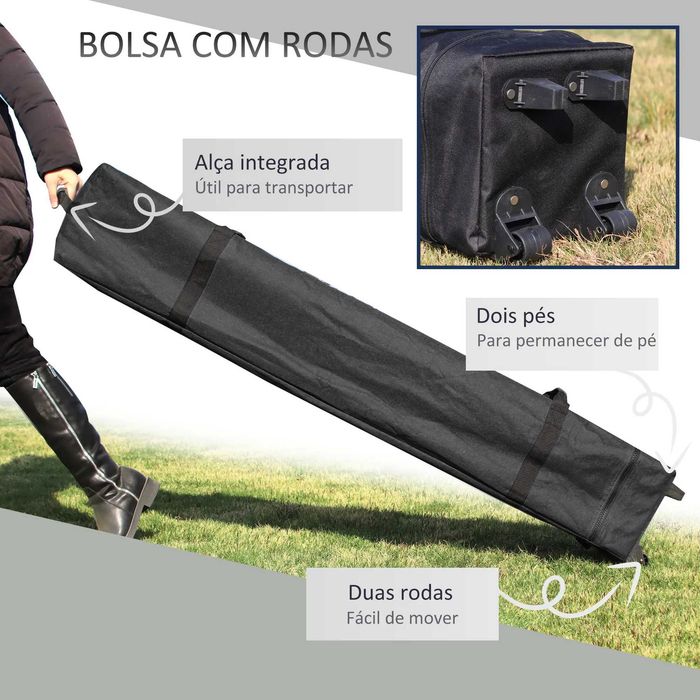Tenda Dobrável 2.5x2.5m com Proteção UV e Bolsa de Transporte - NOVA!