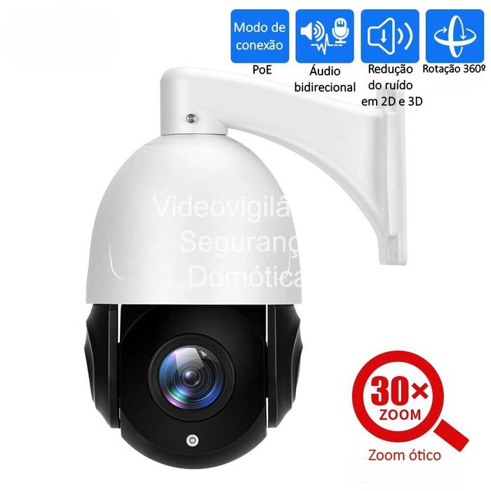 Câmara PoE ‼️ 5MP ‼️ Deteção pessoas ‼️ Zoom Ótico 30x ‼️ Visão 100mt