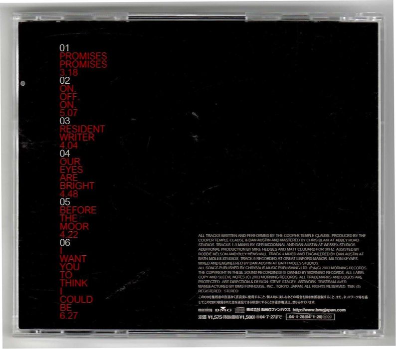The Cooper Temple Clause - Promises Promises - CD JAPAN