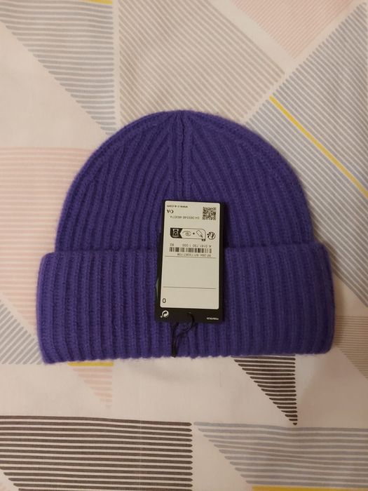 Czapka gruba zimowa Beanie 100% Kaszmir