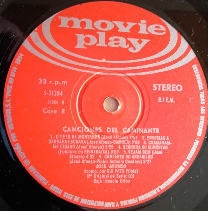 José Afonso	- - - - -		Canciones del Caminante	- - - - -	LP