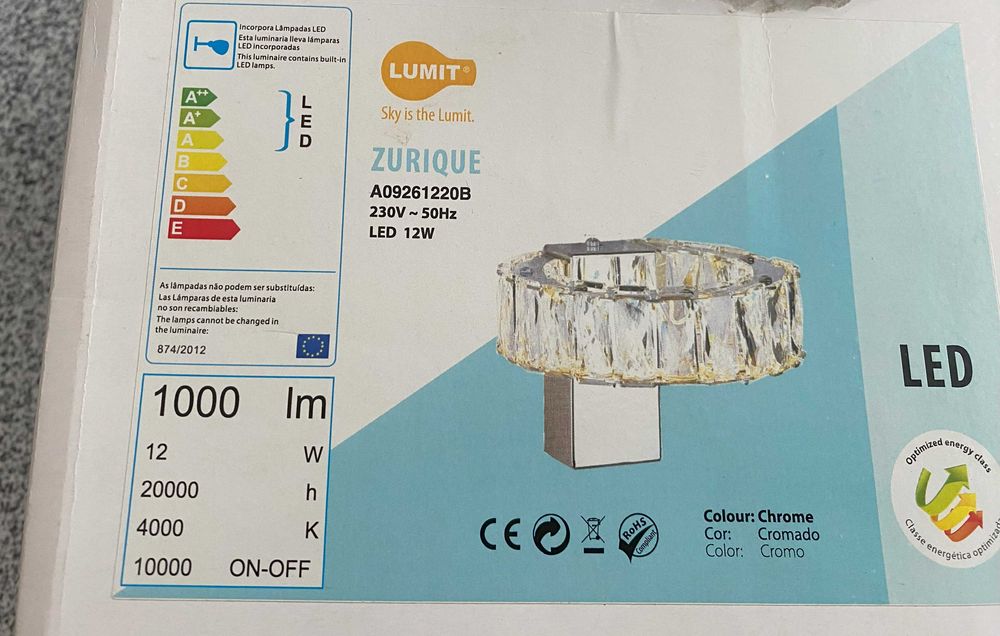 Candeeiro de Aplique de Cristal