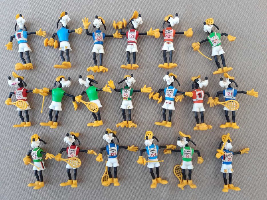 Lote Kinder Surprise Goofy Jogos Olímpicos 19 Figuras Anos 80 Vintage