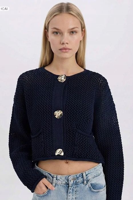 Defacto gruby pleciony sweter damski w stylu minimalistycznym s 5ia