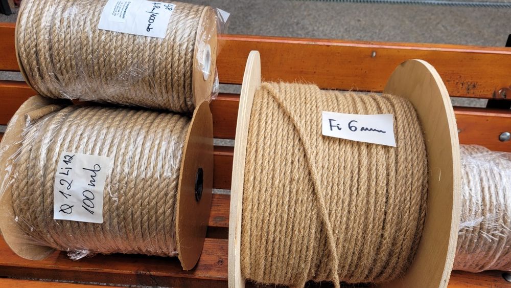 Linka jutowa fi6mm 20m powróz sznurek linka żeglarska POWRÓZ PROMOCJA!