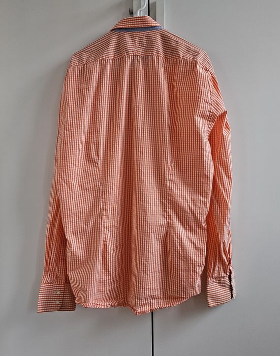 Morris Stockholm męska koszula w kratę pomarańczowa 43  XL