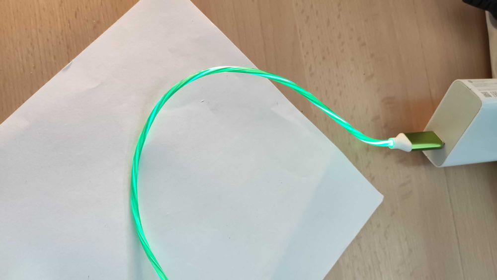 Kabel USB-C - świecący - Zielony