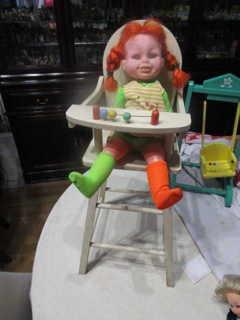 Cadeira antiga madeira brinquedo português cerca 60 cms altura