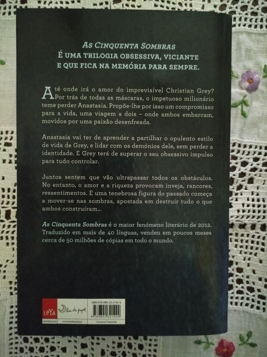 Livros eróticos trilogia As Cinquenta Sombras de E L James