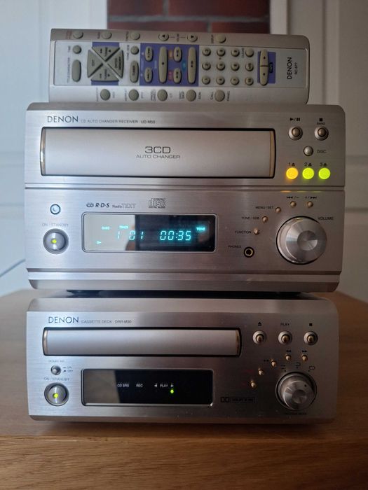 wieża DENON amplituner UD-M50 i deck magnetofon DRR-M30 plus PILOT