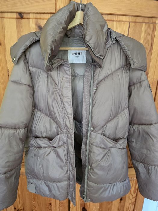 Kurtka puchowa, Diverse, S, jasny szary
