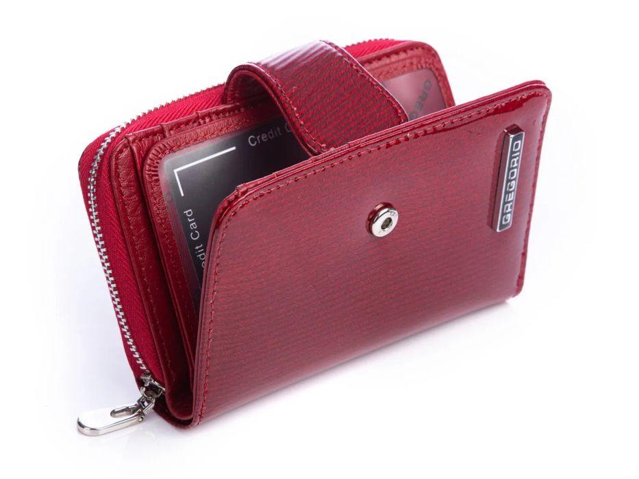 portfel damski  czerwony lakierowany  gregorio