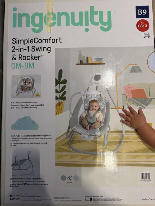 Ingenuity SimpleComfort 2-в-1 — електронна гойдалка та шезлонг для немовляти