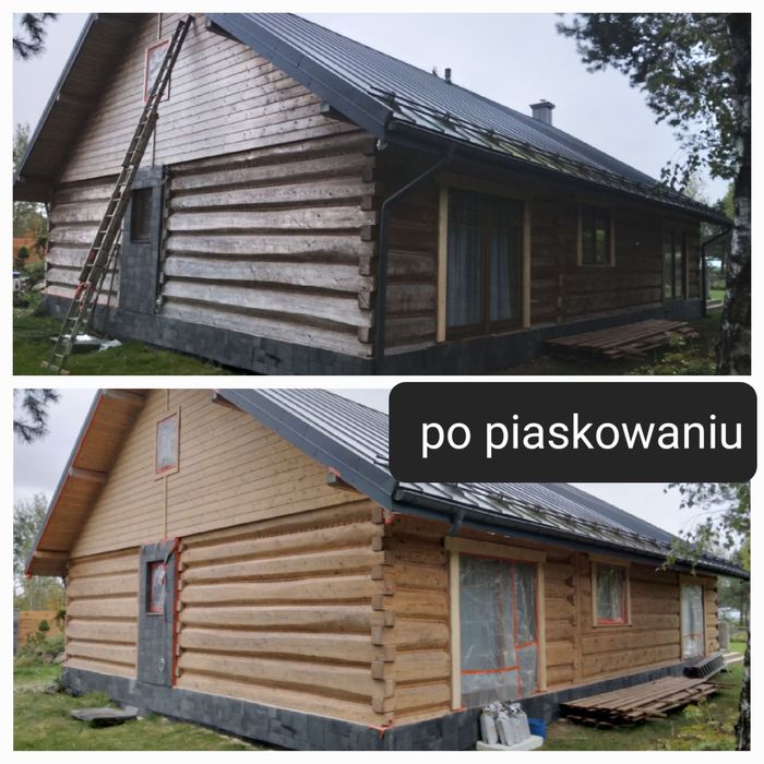Sodowanie piaskowanie domów drewnianych cegły kamienia.