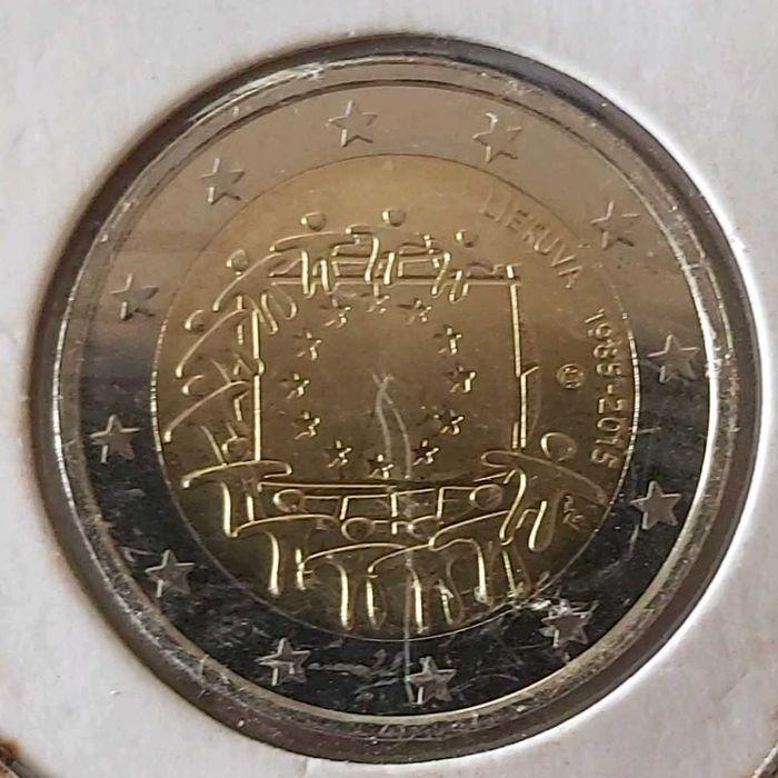2 Euros de 2015 da Lituânia, Comemorativa, 30º  Bandeira  U. Europeia