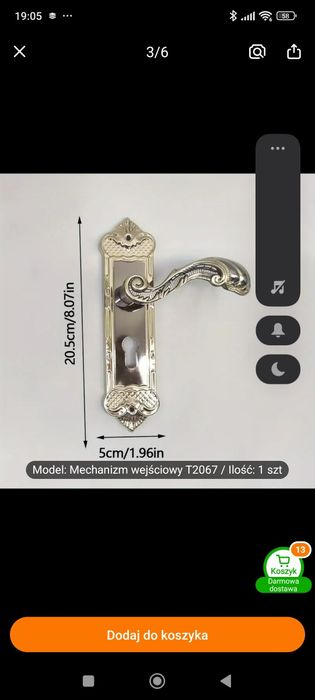 Elegancki zamek mechaniczny drzwiowy w stylu retro