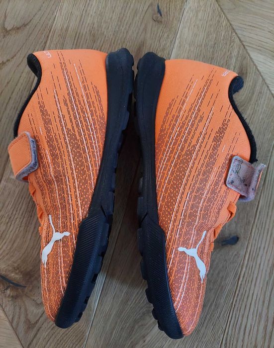 Puma ultra, buty, adidasy do gry w piłkę nożną, pomarańczowe, r.34,5