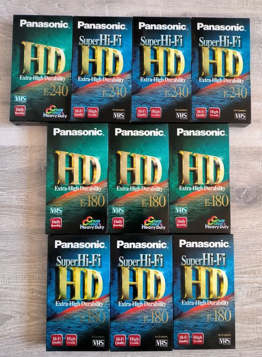 10 Nowych kaset VHS Panasonic Super HiFi
