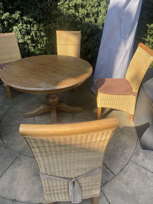 Krzesło Krzesła rattanowe drewno ogród zimowy