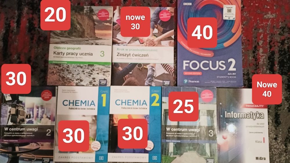 Ultra bundle książki geografia, przedsiębiorstwo, angielski, wos,