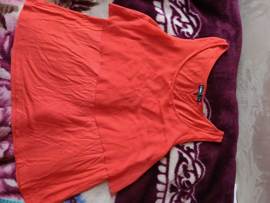 bluzka damska pomarańczowa na ramiączkach Cubus