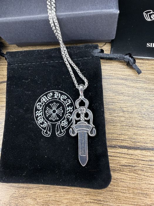 Ланцюжок з кулоном Chrome Hearts кинджал / Підвіска Хром Хартс меч Повний комплект