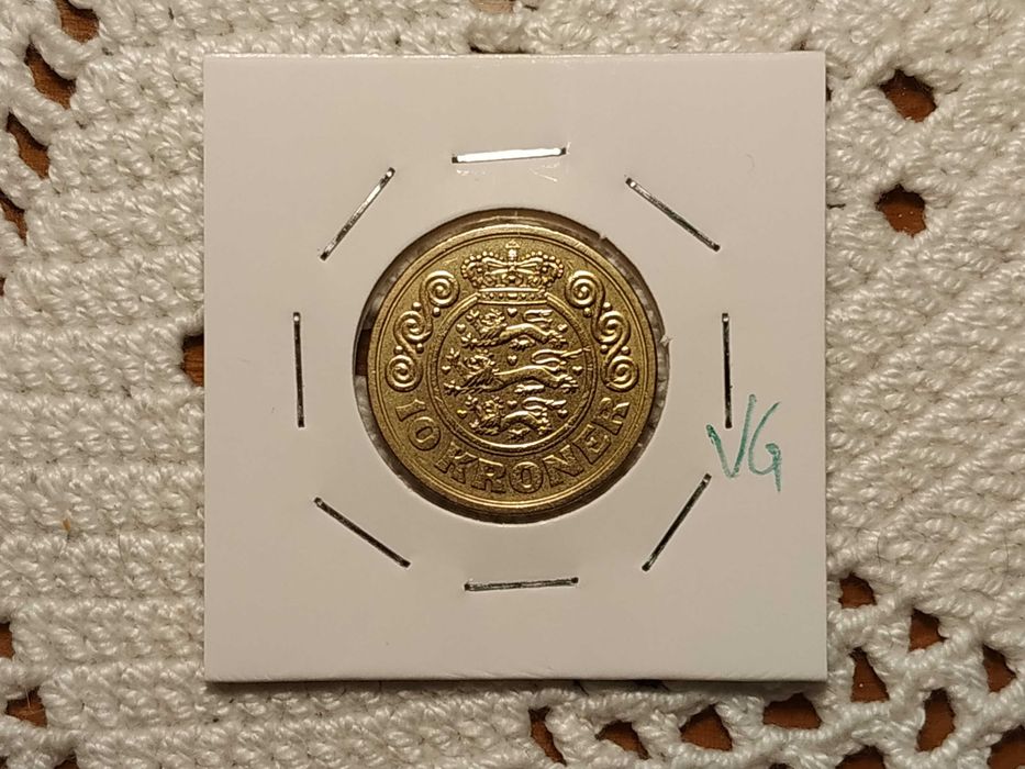 Denmark - 1989 10 Kroner Coin (VG)