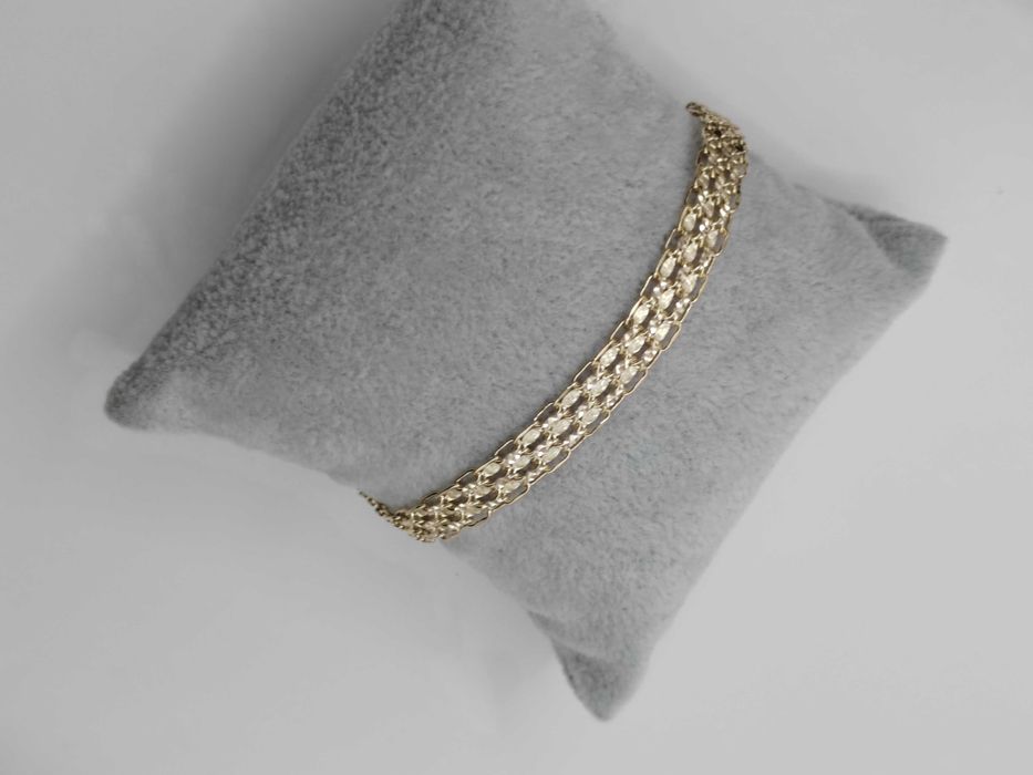 NOWA Złota Bransoletka Siatka 17cm / Złoto 585