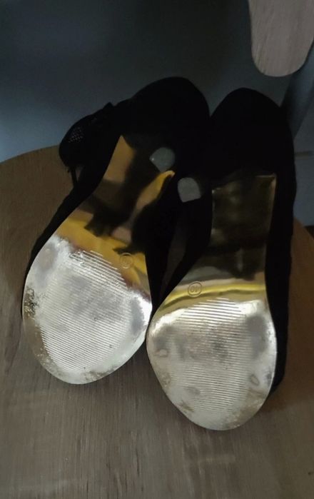 Czarne botki bez palców,sandały Graceland rozmiar 40