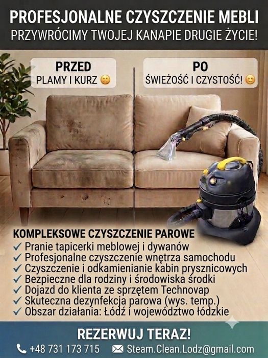 Profesjonalne Czyszczenie i Pranie Mebli Tapicerowanych z Dojazdem do Klienta!