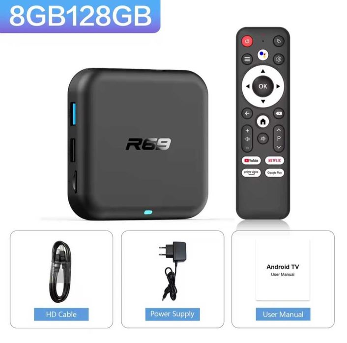 Смарт ТВ приставка Smart TV R69-1 8/128Gb Android 14.0