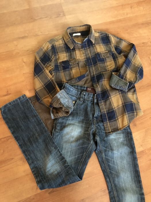 Джинсы +рубаха 152 см 12 лет