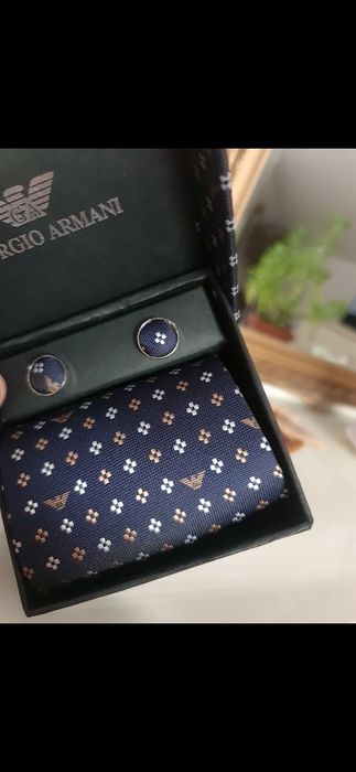 * Krawat GA spinki * Armani  komplet Prezent Święta *
