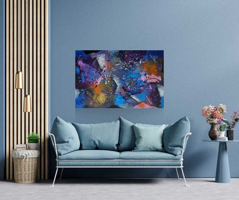 W ekspresji barw.  Obraz abstrakcyjny 60 x 90