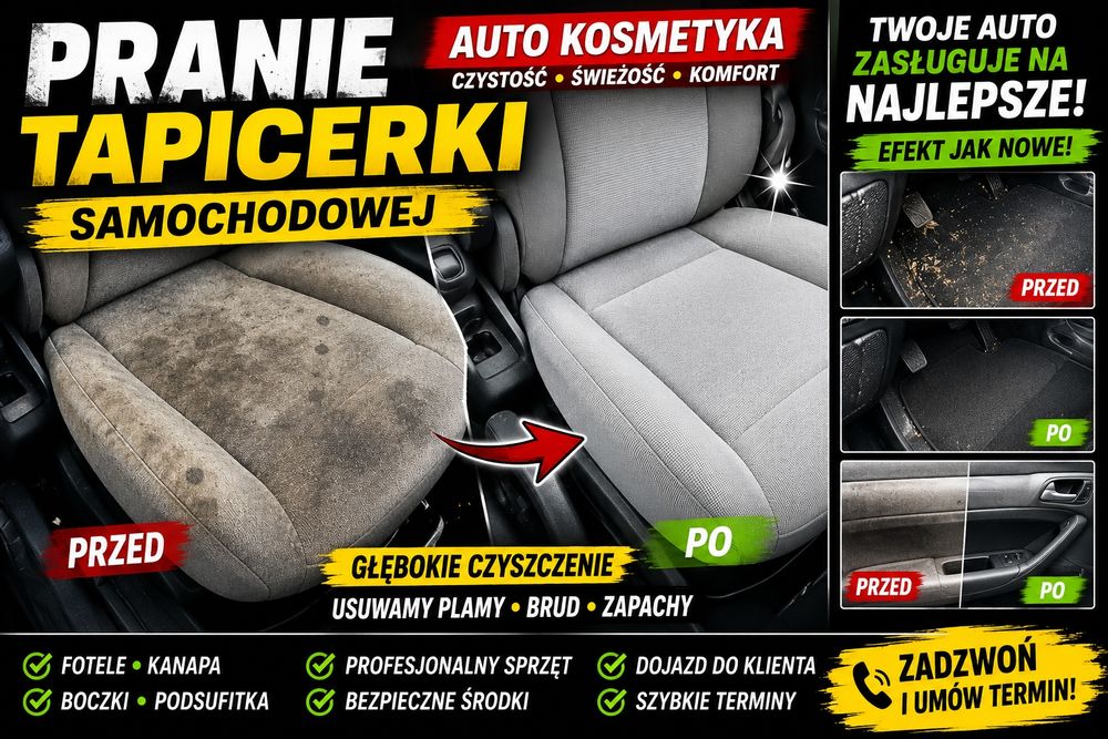 Pranie tapicerki samochodowej.