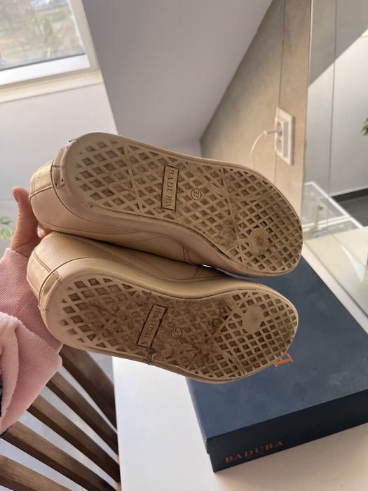 Sneakersy, skóra BADURA beżowe 37