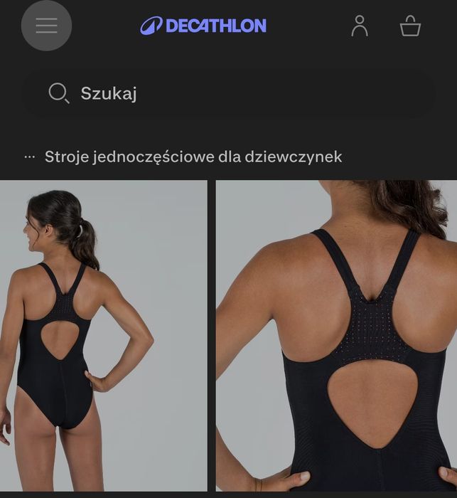 Kostium kąpielowy pływacki jednoczęściowy Decathlon r. 149-159 12 - 13 lat NOWY