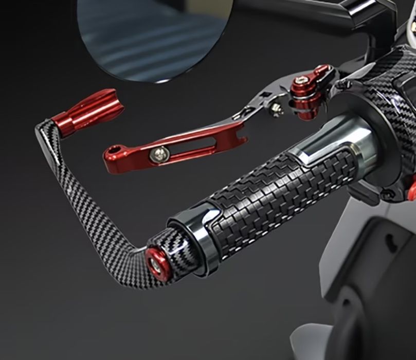 Захист рук на мотоцикл, червоний, карбон