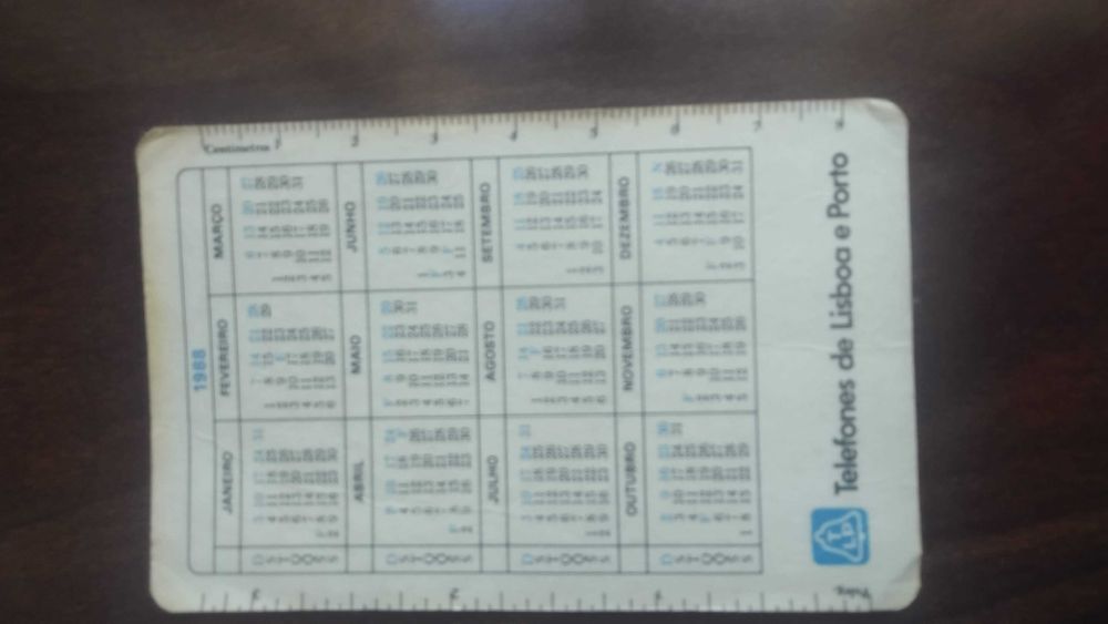 Calendário de bolso de coleção TLP 1988