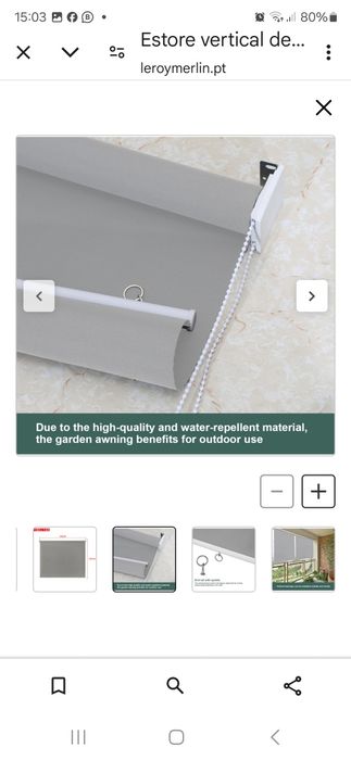 Cortinado rolo a prova agua