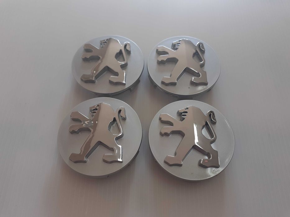 Centros/tampas de jante completos Peugeot com 56, 60, 65 e 68 mm