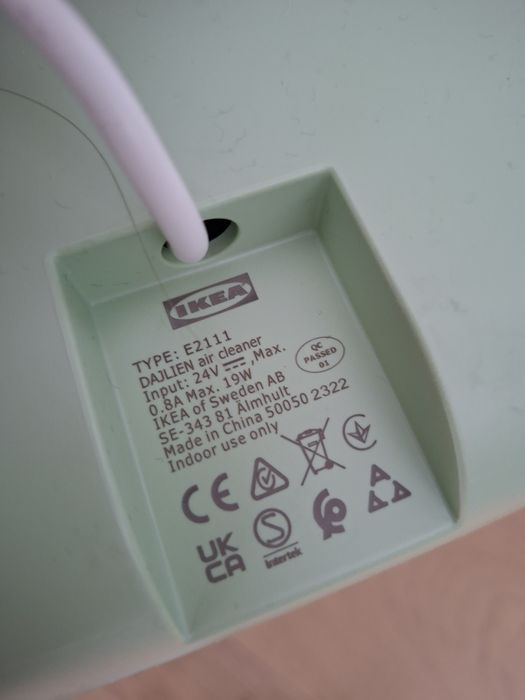 Oczyszczacz powietrza IKEA 2x włączony