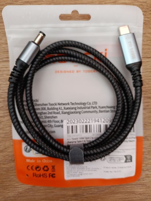 Якісний шнур живлення USB C до DC 5,5×2,1мм, швидка зарядка 140Вт